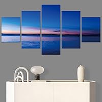 SIGNWIN 5 Panel Canvas Wall Art Modern Art Coastal Colorful Multicolor Photography Romantics Sunset for Home Decorations Ready to Hang - 60