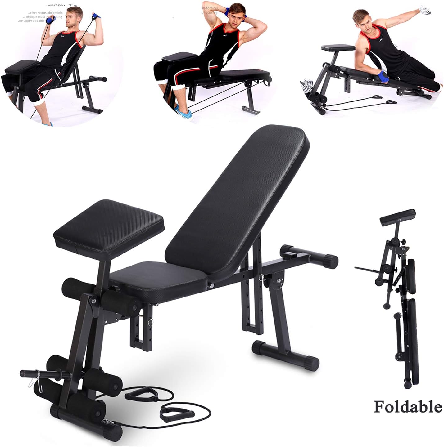 FXMJ Banco De Pesas Plegable, Banco de Entrenamiento Banco de Pesas Multifuncional Fitness Banco FXMJ Banco De Pesas Plegable, Banco de Entrenamiento Banco de Pesas Multifuncional Fitness Banco