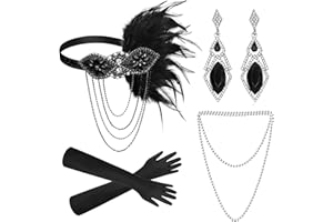 Dreamtop 1920s Great Gatsby Accessories Set, Flapper Costume Accessories Roaring 20s Accessories for Women Flapper Headpiece