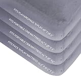 SPRINGSPIRIT Travel Cot Fitted Sheet 2 Pack 95x65cm White Grey Microfiber view 6