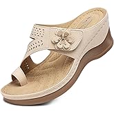 SHIBEVER Women's Wedge Sandals Platform: Comfortable Dressy Summer Casual Slip-On Flip Flops Women Sandals
