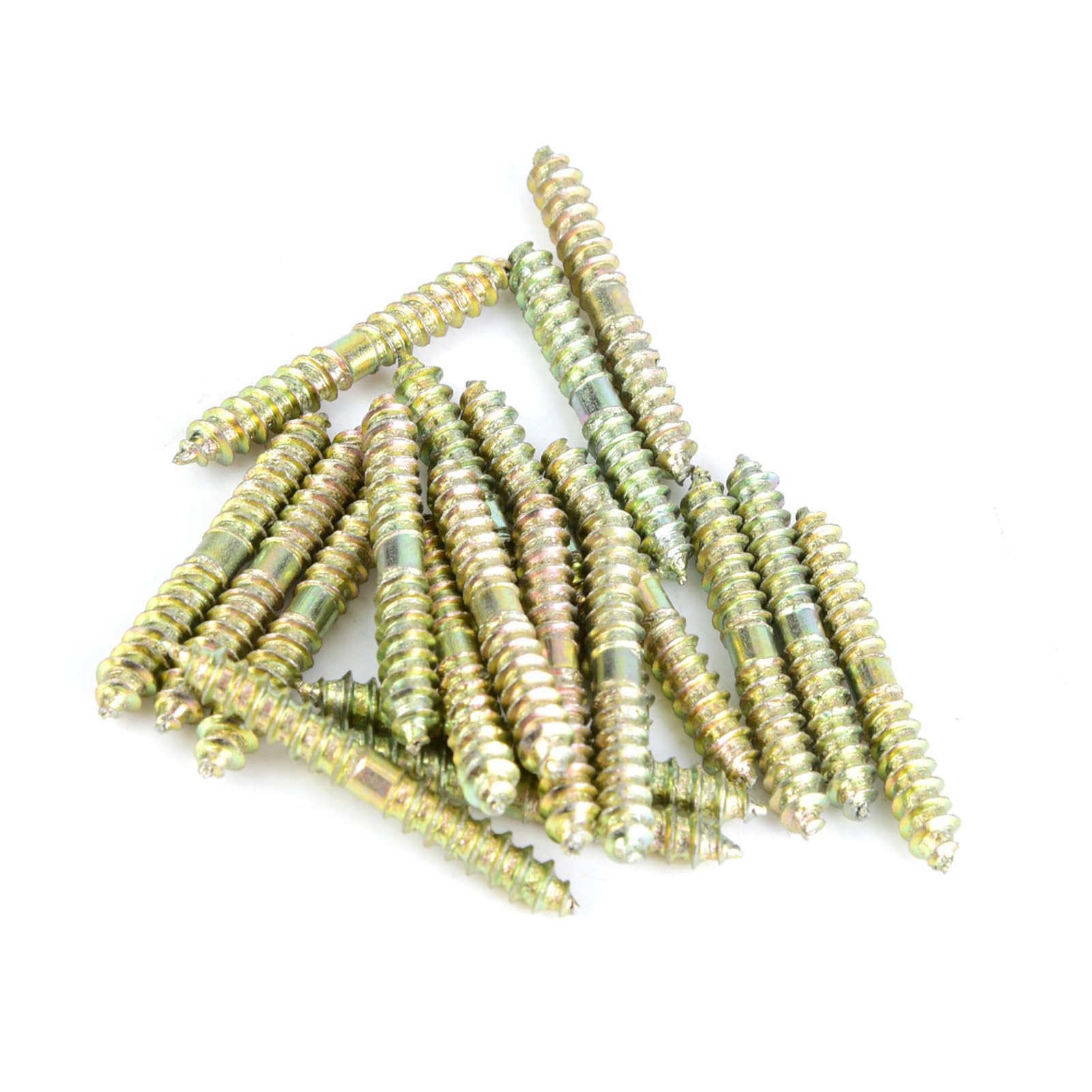 20pcs 5 * 40mm Dowel Screw Woodworking Furniture Connector Double Ended Self Tapping Screw with Pointed Tail for Wood Joinery and Furniture Assembly