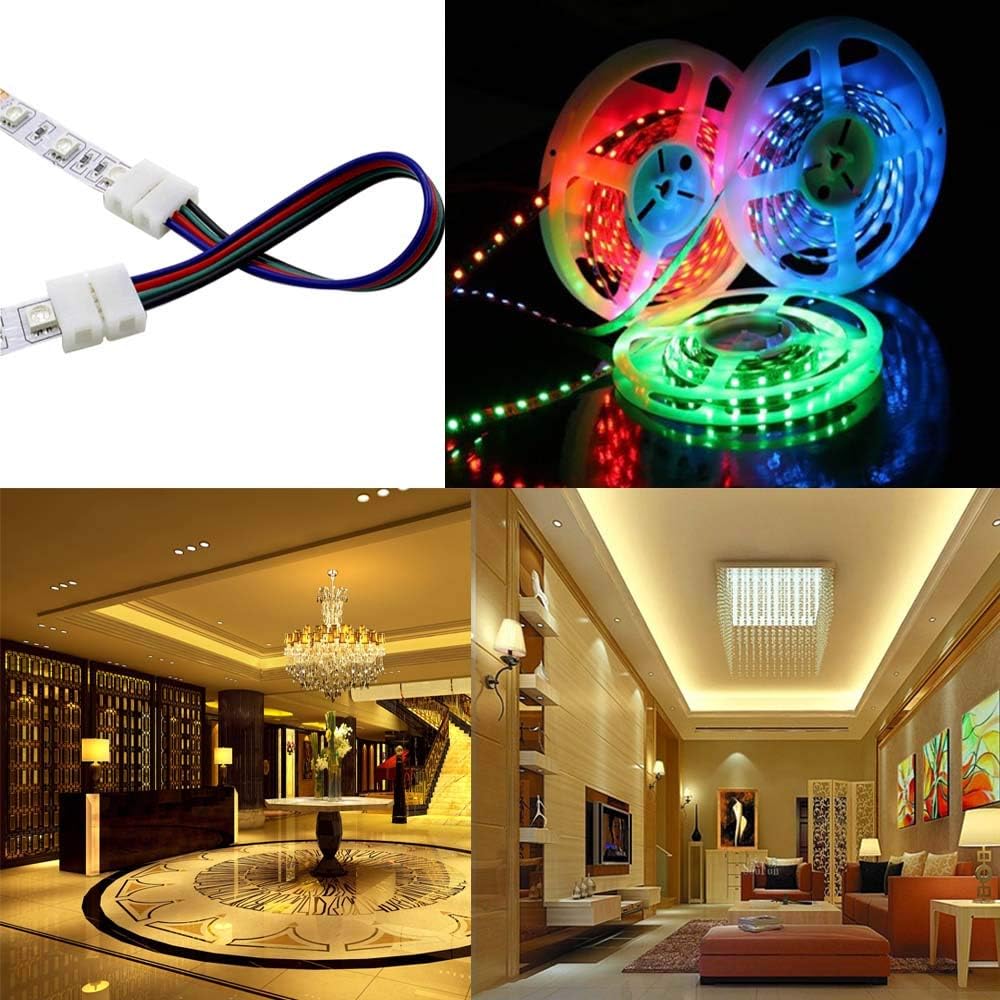 QitinDasen 12Pcs Professional LED Strip Jumper, Non-Waterproof Snap Down Connector, 10mm Solderless, 5050 RGB Compatible - Image 5