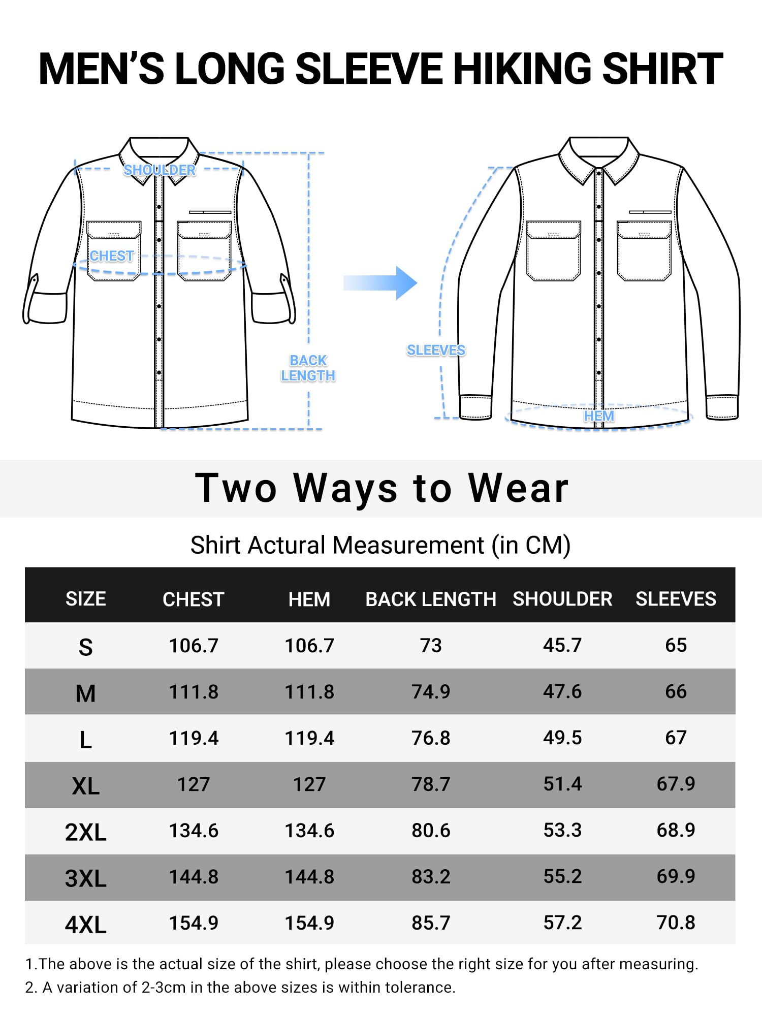33,000ft Herren Sportshemd Langarmhemd Atmungsaktives Funktionshemd Schnelltrocknende Shirt Outdoorhemd für Männer Frühling Sommer Herbst Wandern Angeln Shirts Khak L 3