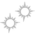 COCHARM 2PCS Sun Fake Nipple Rings Non Piercing Fake Nipple Piercing Ring Clear CZ Non Piercing Nipple Rings Fake Nipple Hoop