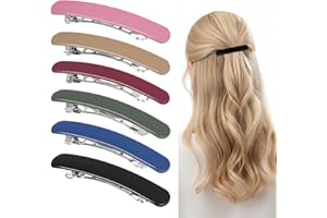 Jeffdad 6Pcs French Hair Barrettes for Women No Slip Half Up Small Hair Barrette Clips Elegant Styling for All Fine Hair