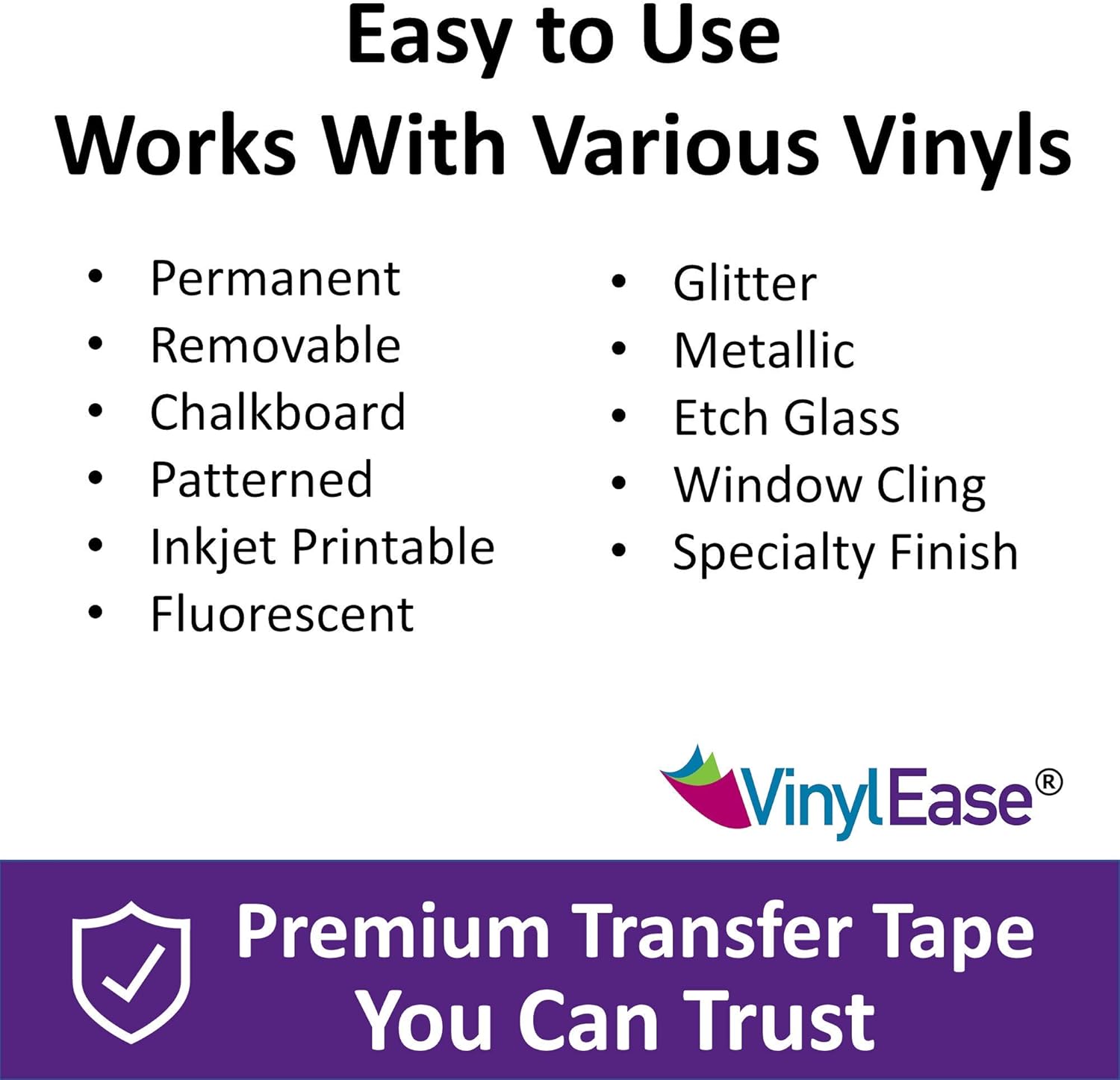Vinyl Ease 6 inch x 100 feet roll of Paper Transfer Tape with a Medium to High Tack Layflat Adhesive. Works with a Variety of Vinyl. Great for Decals, Signs, Wall Words and More. American Made V0820: Arts, Crafts & Sewing