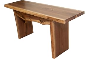 RUSTIC RED DOOR CO. Live Edge Wooden Bench – Solid Wood Dining Bench – Rustic Home Décor Furniture – Natural Edge Wooden Slab Bench (3' Long, Walnut Wood with Clear Coat)