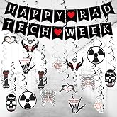 Oudain 50 Pcs Happy Rad Techs X-Ray Technologist Week Banner | Radiologic Technology Party Decorations, We Appreciation You Rad Tech Gifts, Thank You Backdrop, Doctor Nurse Medical Staff