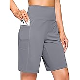 G Gradual Women's 7''/9" Bermuda Long Shorts with Pockets High Waisted Athletic Knee Length Shorts for Women Walking