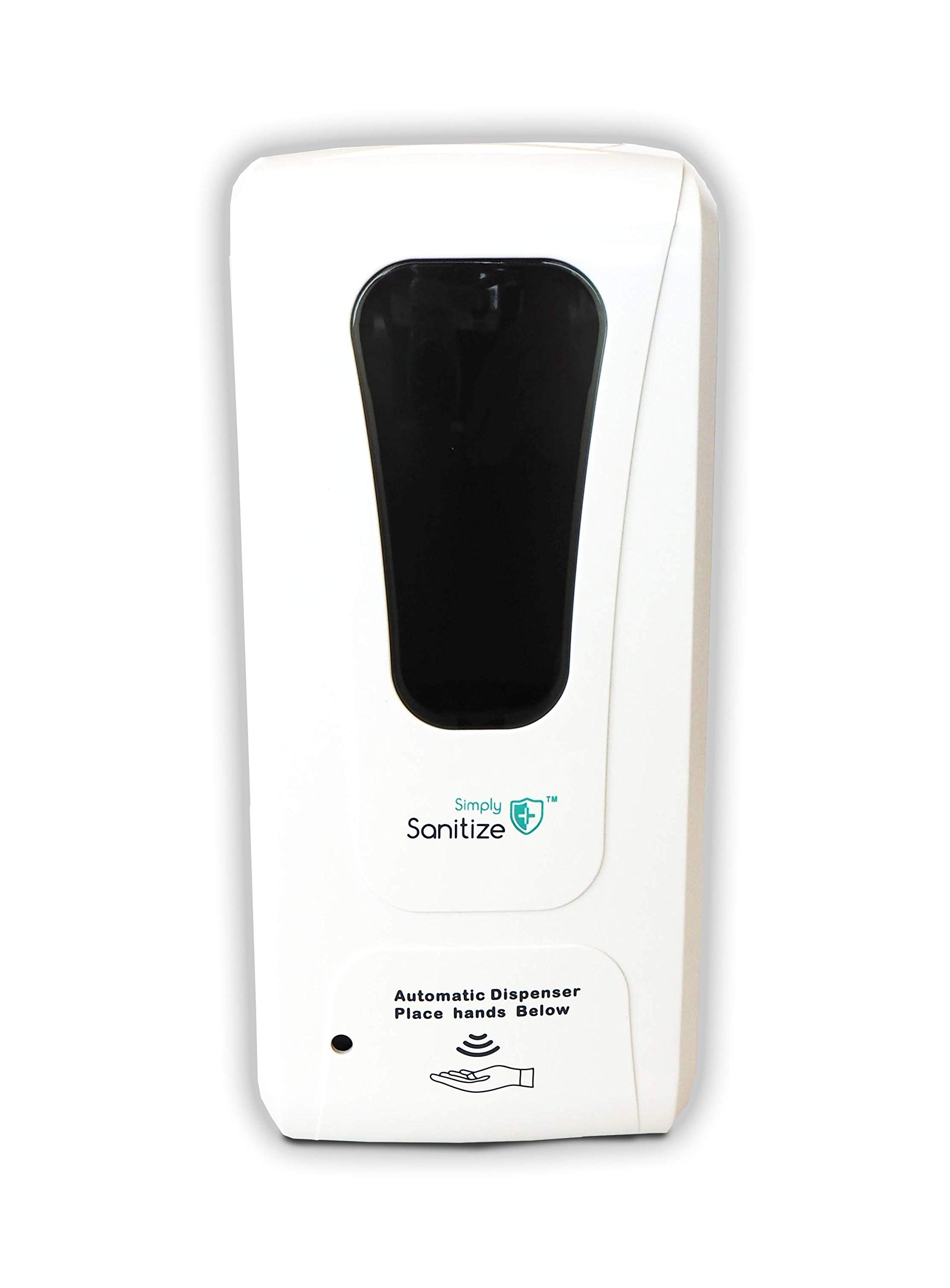 Simply Sanitize Touch-Free Wall-Mounted Soap Dispenser, 1L Capacity, Versatile Dispenser for Sanitizer and Liquid Soap, Auto Sensor, Dual Power, LED Indicator (27cmx13cmx12cm)