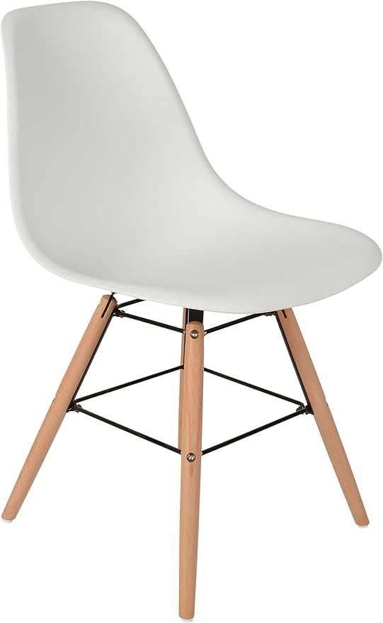 1 X Design Klassiker Stuhl Retro 50er Jahre Barstuhl Kuchenstuhl Esszimmer Wohnzimmer Sitz In Weiss Weiss Mit Holz Amazon De Kuche Haushalt