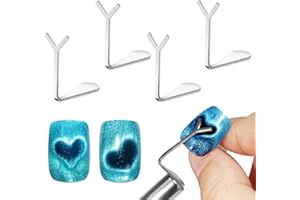 Allstarry Heart Magnet for Nails, Heart Cat Eye Magnet for Nails 4pcs Y-shaped Guide with Strong Magnet for Cat Eye Gel Polish Flexible DIY Nail Cat Eye Magnet for Cat Eye Gel Polish Nail Art Salon
