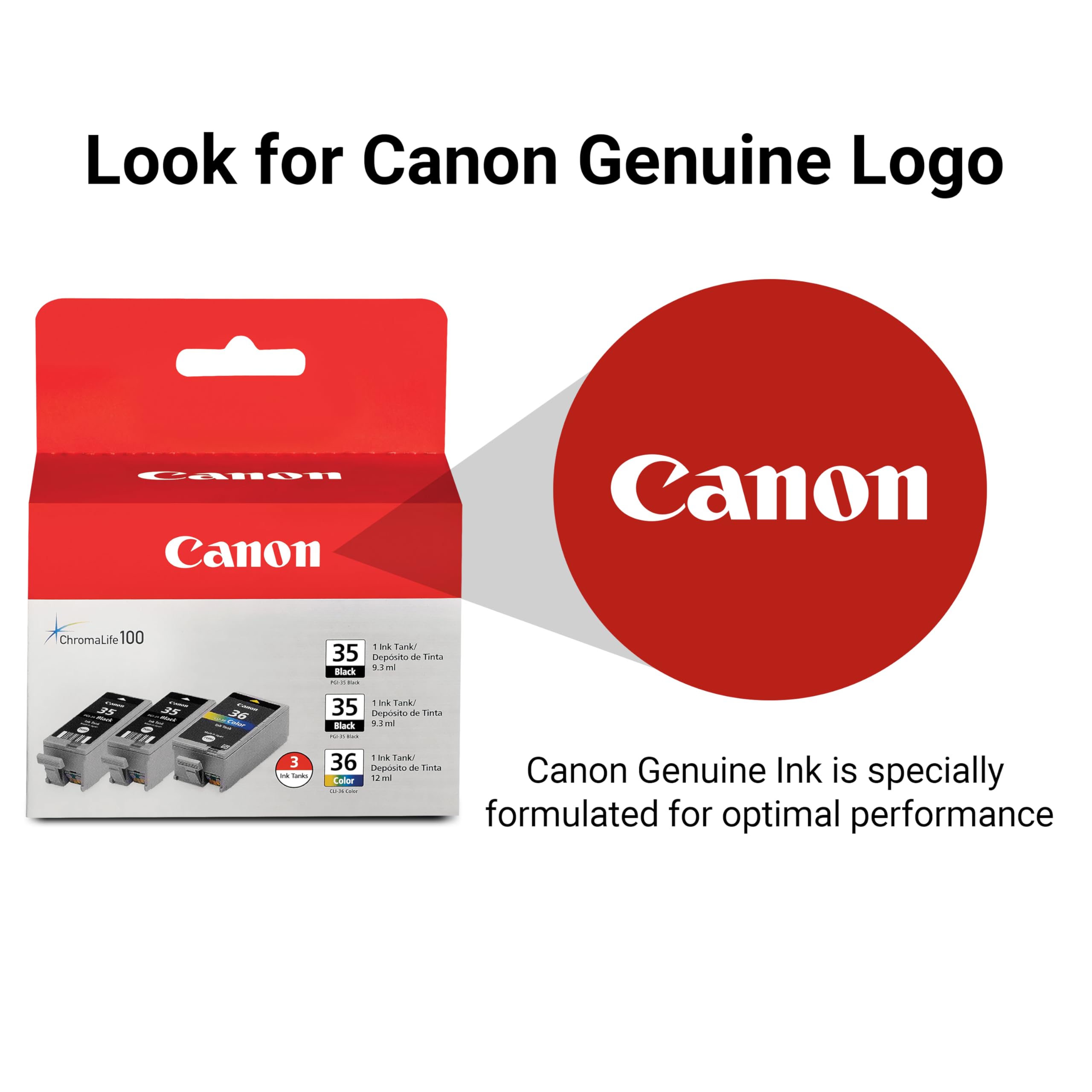 Canon PGI-35/CLI-36 2 Genuine Black and Color Value Pack Compatible to iP100, iP110, TR150 and TR160 Printers