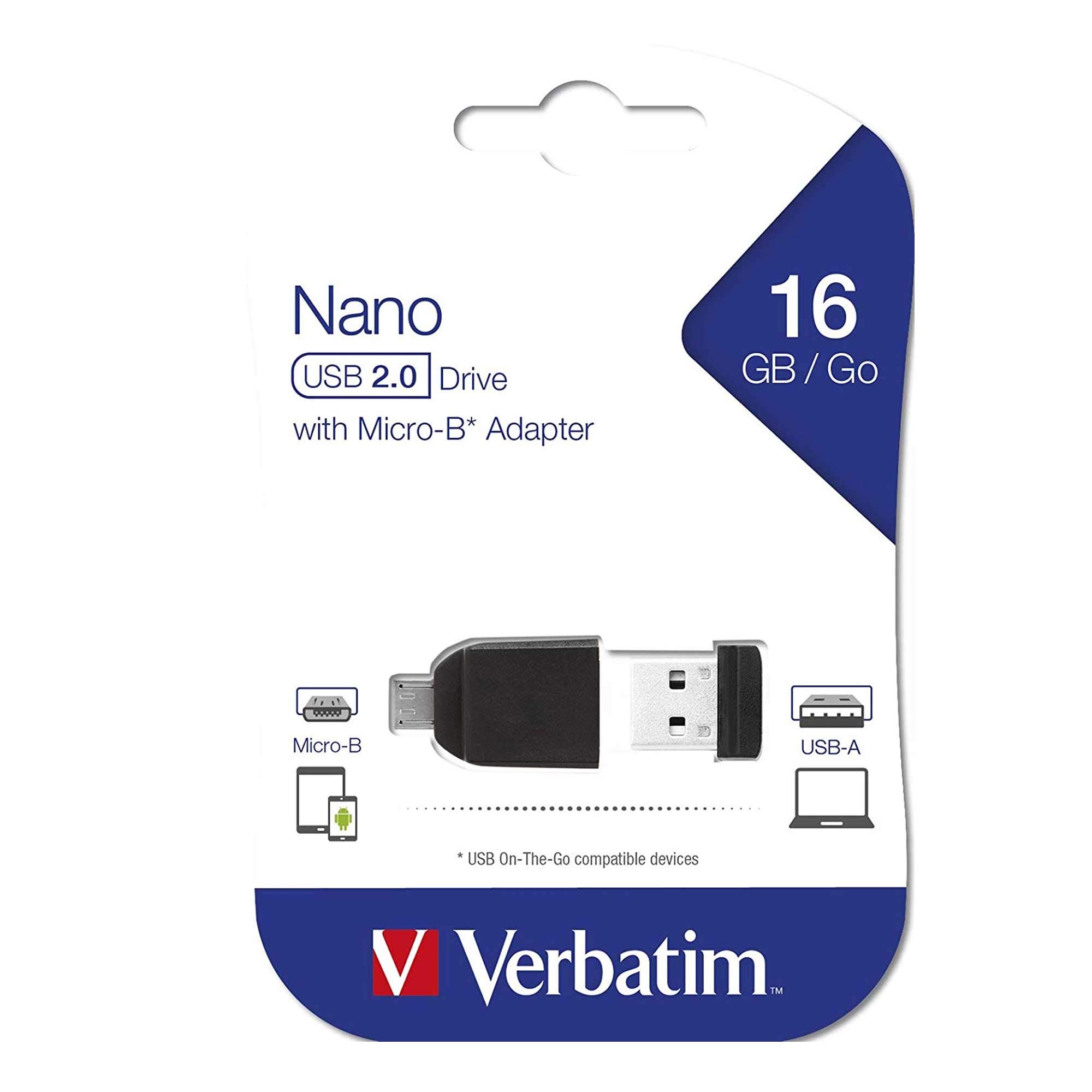Verbatim 16GB Nano USB Flash Drive with USB OTG
