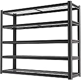 LI JIU HOME 62" W x 24" D x 72" H Garage Shelving Heavy Duty Metal Shelving 3500LBS Storage Shelves Adjustable Metal Shelves for Storage Industrial Garage Shelves for Warehouse Basement (5T 72*62*24)