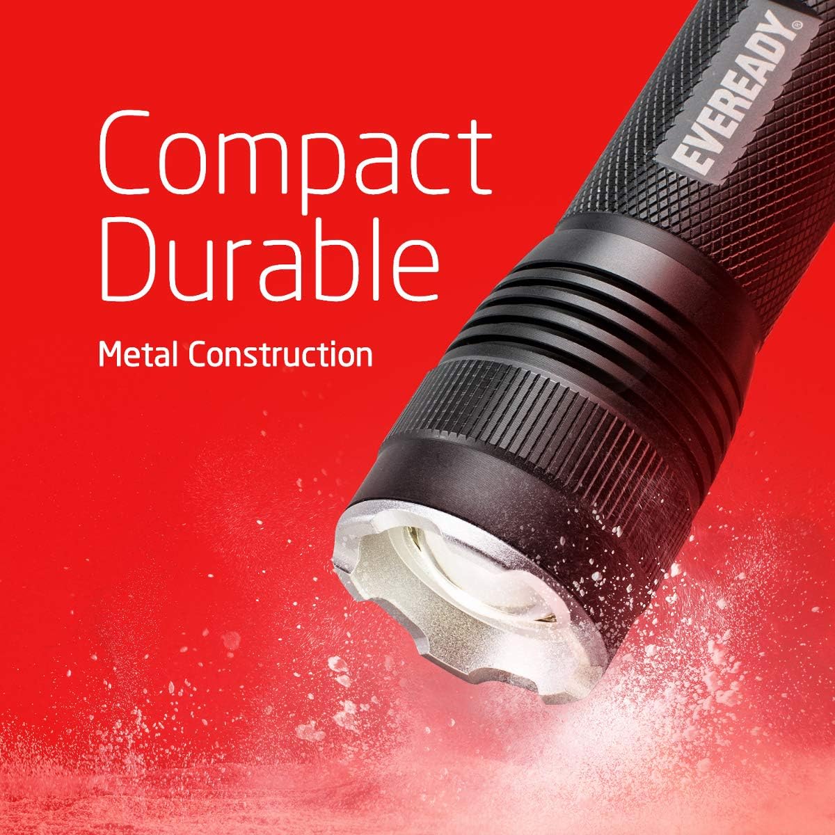 EVEREADY LED Tactical Flashlight, IPX4 Water Resistant EDC Flashlight, Super Bright High Lumens, Zoomable, 3 Light Modes, Heavy Duty Metal Body, Lanyard Included