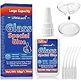 50g Large Glass Glue, Waterproof Adhesive for Glass Repair - Super Quick Clear, Heavy Duty Acrylic Glue for Invisible Repair of Mirrors, Crystals, Jewelry, Rhinestones, Crafts