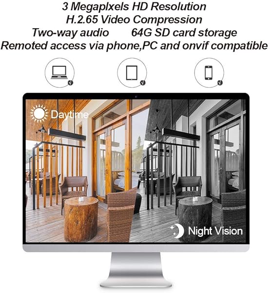 SV3C 3MP HD berwachungskamera Aussen WLAN IP Kamera Outdoor WiFi IP67 Wasserdicht Wireless mit Zwei Wege Audio Bewegungserkennung 20M Nachtsicht Kompatibel mit SmartphonesTablets und Windows PC