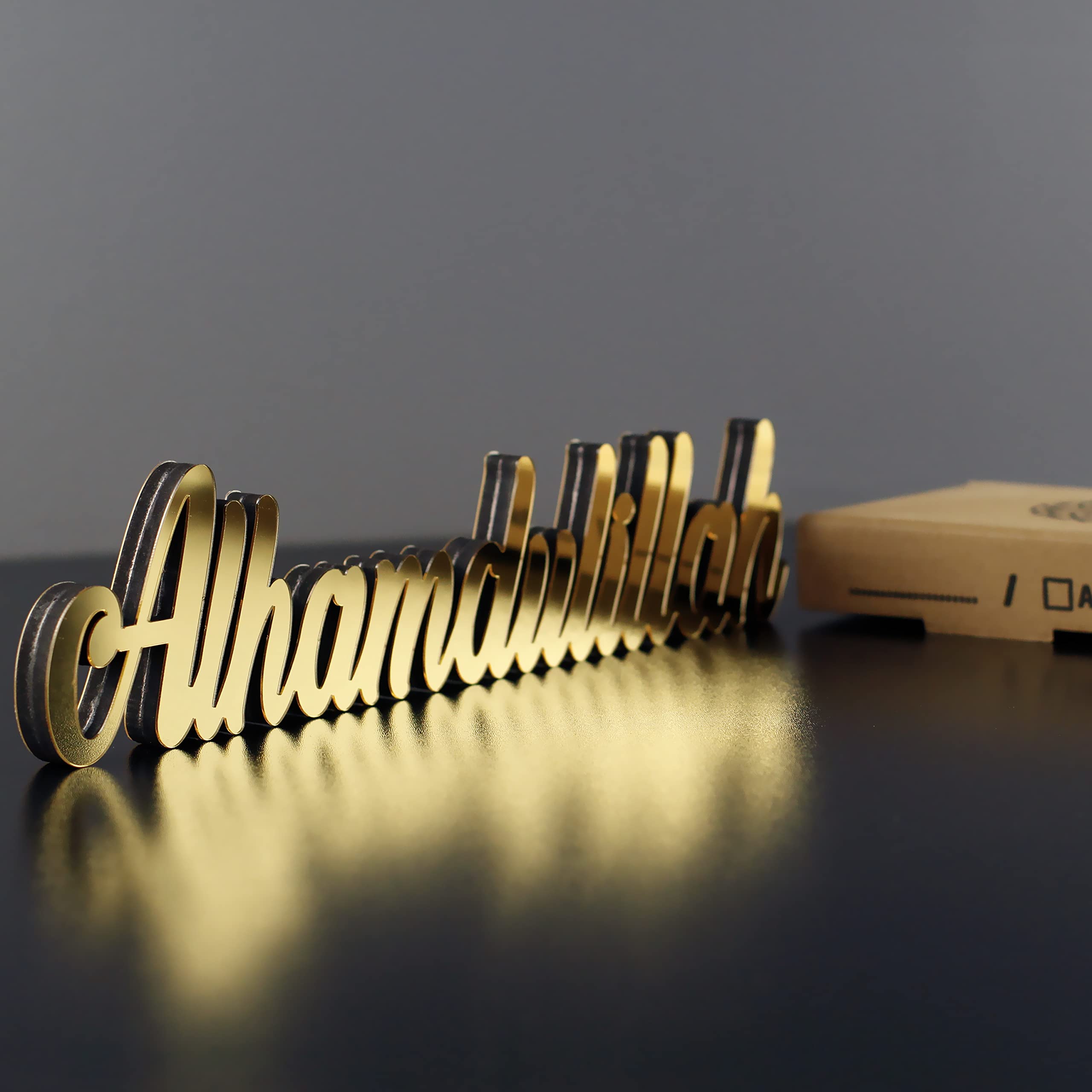 iwa concept Alhamdulillah Gold | Home Decor or Islamic Decor for Table or Shelves | Home Decorations for Ramadan Gifts | Eid Decorations | Islamic Ramadan Gift | Islamic Table Decor