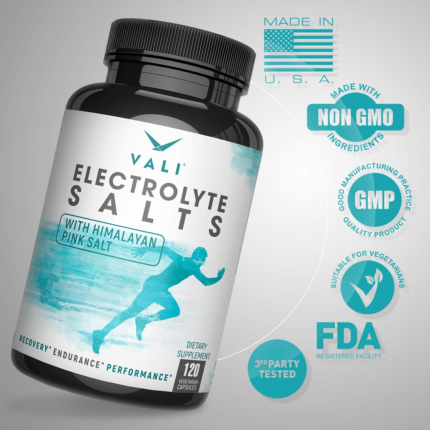 Electrolyte Salts Rapid Oral Rehydration Replacement Pills. Hydration Recovery Powder Supplement for Fast Dehydration Relief. Active Blend of Salt Minerals for Fluid Health, Stamina, Keto 120 Capsules: Health & Personal Care