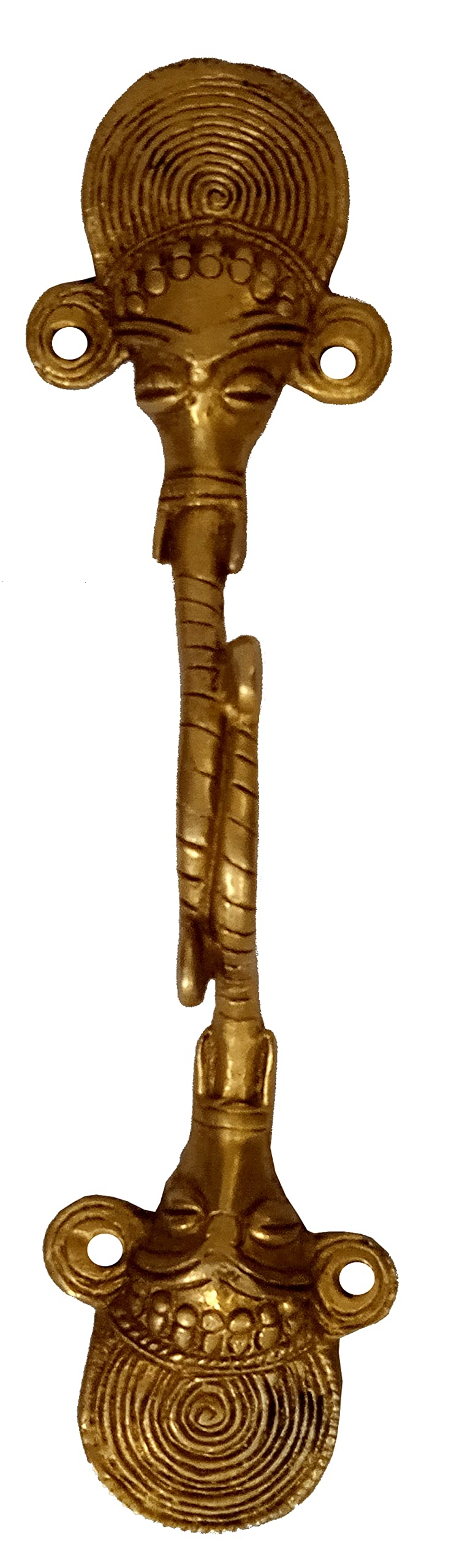 Purpledip Brass Door Window Cupboard Handle: Ganesha's Cosmos (12431)