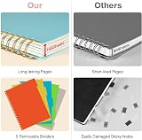 OMEYA Spiral Notebook 8.5 x 11 5 Subject College Ruled 300 Pages view 2