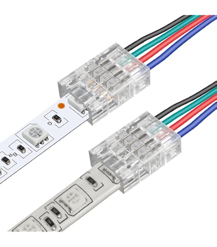 Kit Connecteurs BTF-LIGHTING Pour Bande LED 10mm - 8 Connecteurs D'Angle + 4 Connecteurs Sans Soudure + Fils 22AWG 15cm
