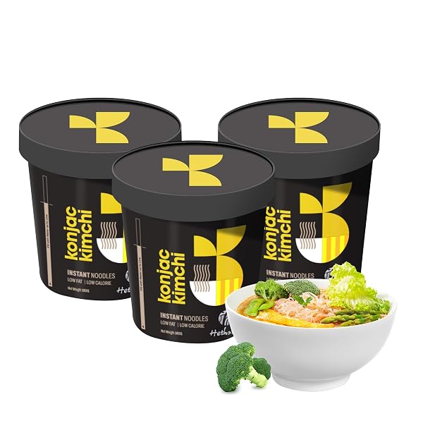 HETHSTIA KONJAC NOODLES KIMCHI SOUP– 6-PACK SHIRATAKI ANGEL HAIR PASTA, LOW CARB INSTANT ASIAN KONJAC RAMEN KIMCHI BROTH, LOW GI, GLUTEN-FREE, LOW FAT, LOW CALORIE, HEALTHY & HOLIDAY FOOD GIFT