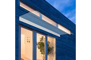 JAJADAH Awning Canopy, UV Rain Snow Protection, Rain Shelter, Thicken Clear Cover Maintenance-Free Awning, Polycarbonate Sheet No Brackets for Front Door/Porch Patio Roof (47.2" x 15.75")