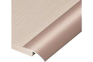 KTINITK 36” Aluminum Floor Transition Threshold Strip, Bridge The Height Gap Between 0.2 to 0.7 inches for Doorway Ramp Tiles Laminate Planks (Brown, 35.4“x1.7”)