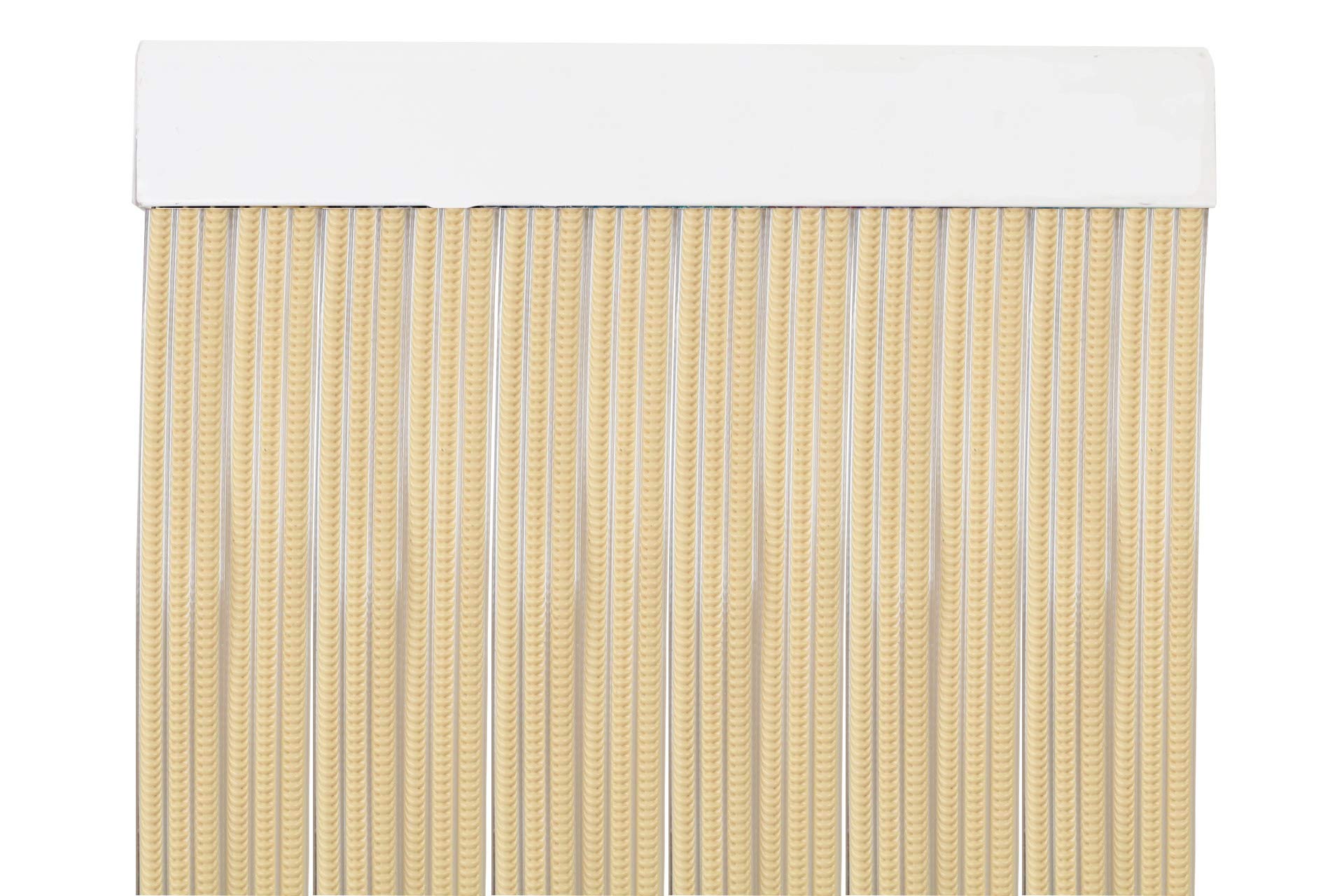 MercuryTextil P69 PVC Door Curtain 210 x 90 cm Beige + Transparent Edge, Plastic