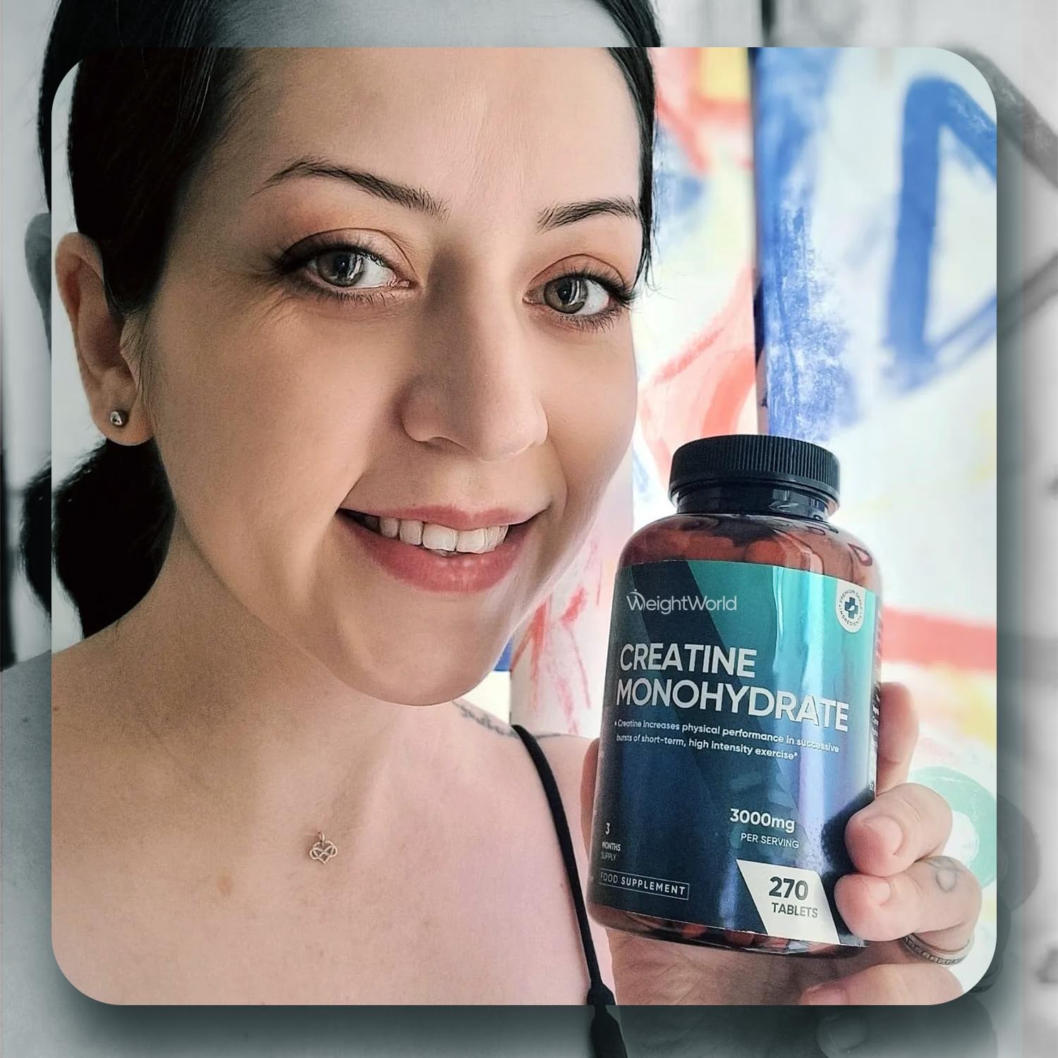 Creatine Monohydrate Tablets - 270 Unflavoured Creatine Tablets - Vegan & Keto-Friendly - 3 Months Supply - Non-GMO & Magnesium Stearete-Free - for Men & Women