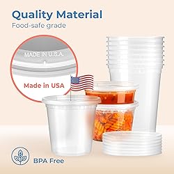 Fit Meal Prep 24 Pack 32 oz Deli Containers with