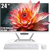 suevery All-in-One PC Desktop,24" Core i5 AIO Gaming PC for Home &amp; Office | Core i5 16GB RAM 512GB SSD | 23.8" 1080P All in One Computer | with Keyboard &amp; Mouse-White