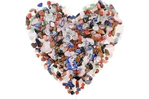 Hilitchi Quartz Stones Tumbled Chips Crystal Rocks Healing Home Decorative Gravel Feng Shui (About 1lb/450g/Bag) (Assorted St
