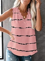 VIISHOW Women Sexy V Neck Lace Satin Camisole