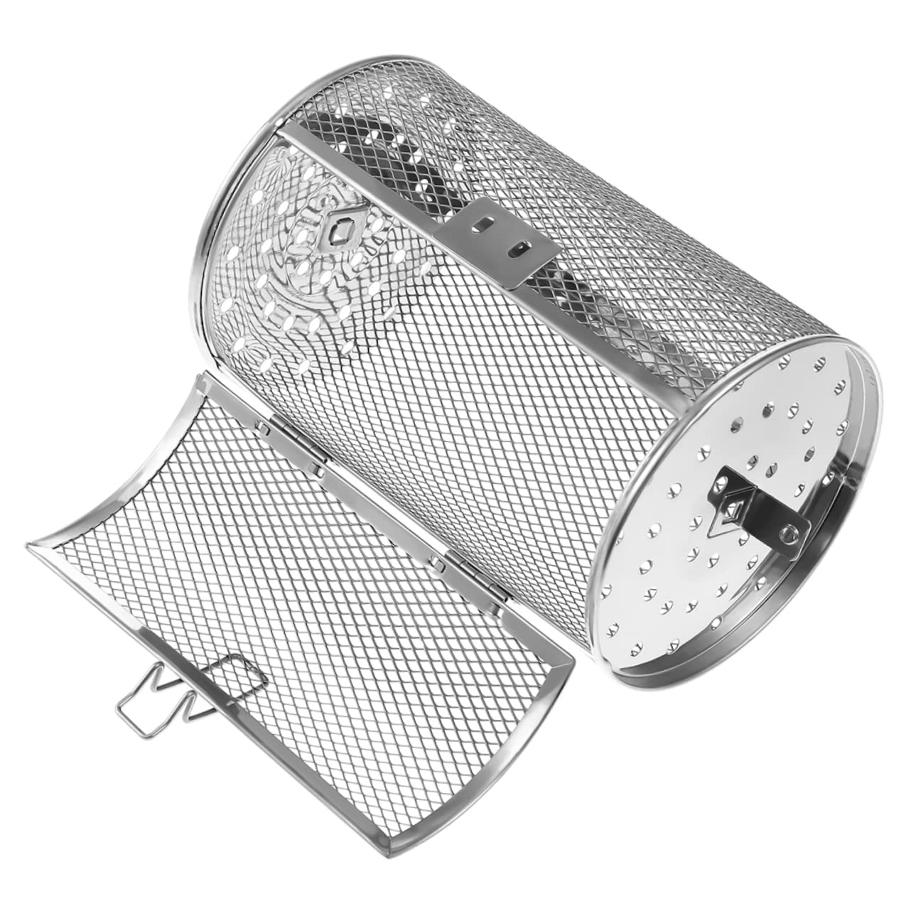 DOITOOL Stainless Steel Grill Rotary Tool Rotisserie Basket for Grill Coffee Beans Coffee Roasting Machine Stainless Steel Grilling Basket Roaster Cage Rotary Grill Roaster Barbecue Silver