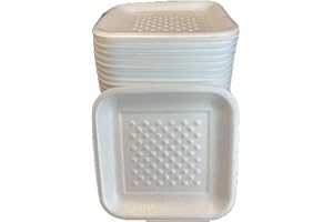 Bark and Lindy Craft Foam Trays, White, 5 1/4" x 5 1/4" x 1/2" Inches, 100 Pack