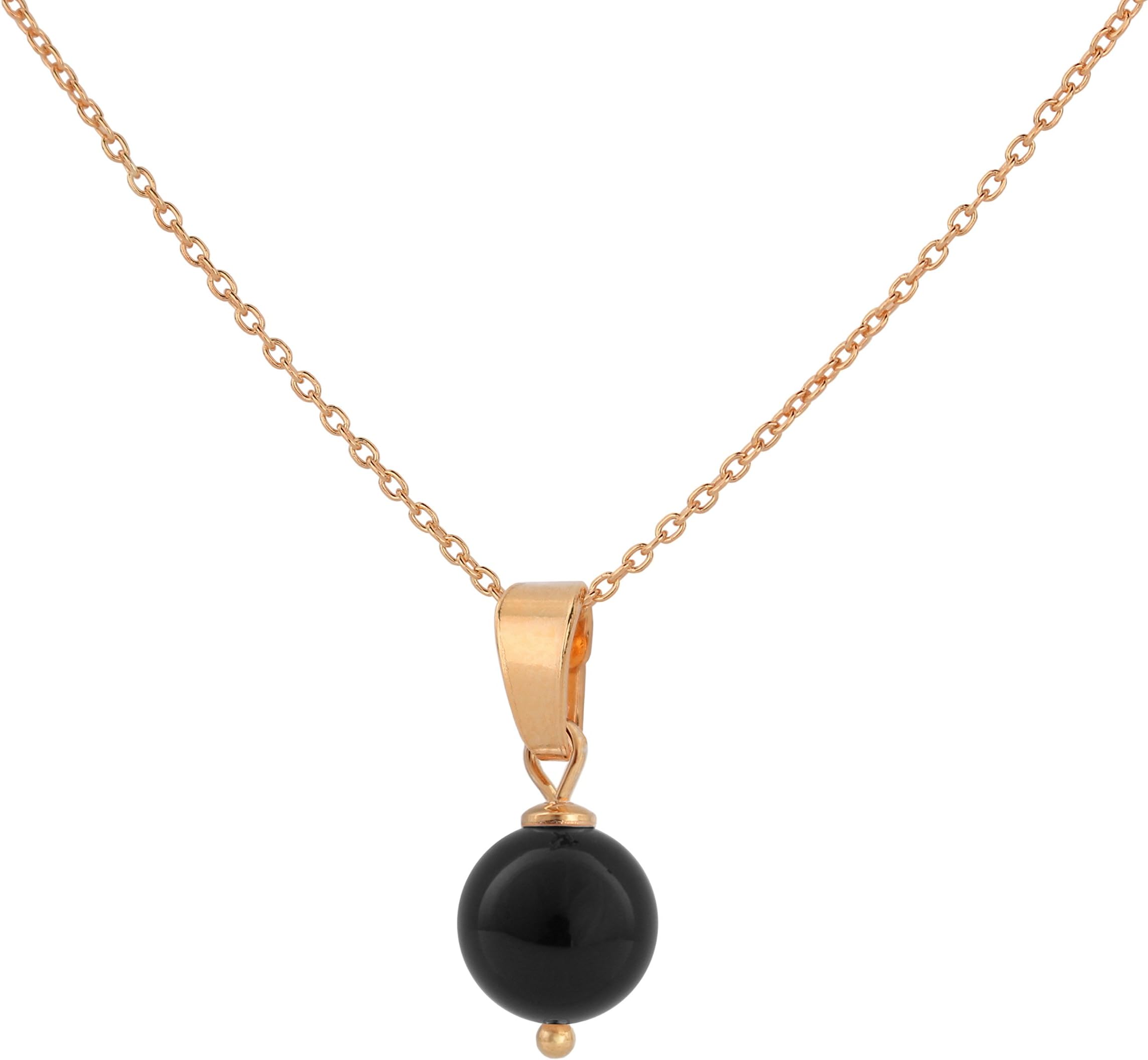 ARLIZI necklace black pearl pendant sterling silver rose gold plated 1044