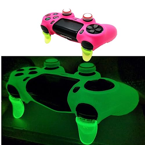 Ps4 Controller Skin Silicone Case Grip Glow in Dark Protective Cover for  PS4/slim/Pro Dualshock Controller(Glow Pink) in Kuwait Whizz  Faceplates,