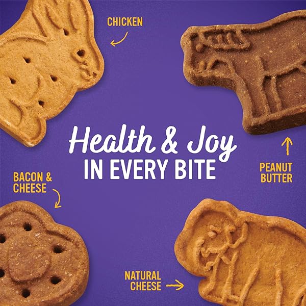 BLUE DOG BAKERY MORE CRUNCH LARGE ASSORTED FLAVORS, DOG BISCUITS, HEALTHY TREATS, ALL NATURAL, BACON, CHICKEN, CHEESE, PEANUT, 43.2 OZ (PACK OF 1)