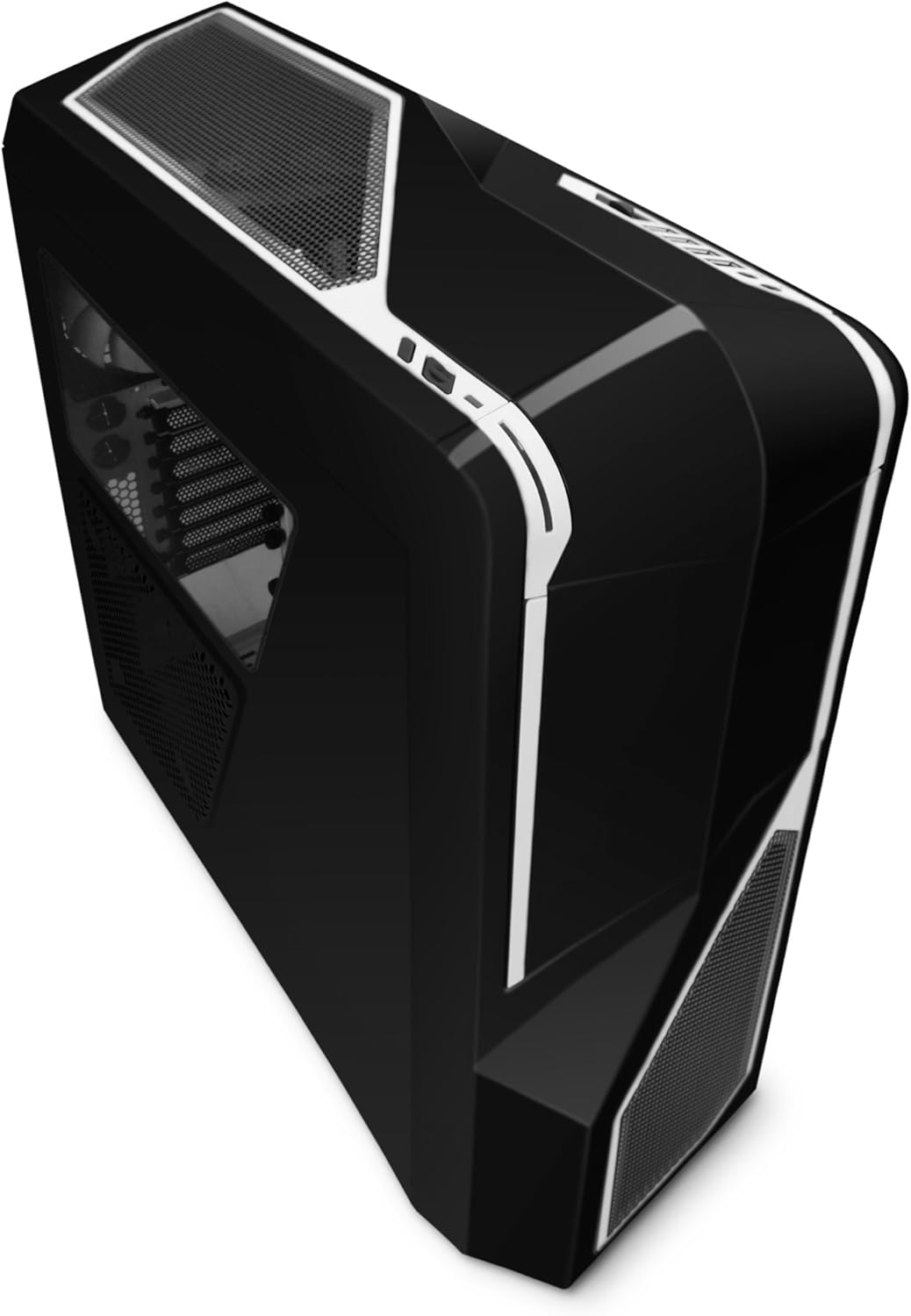 NZXT Phantom 410 Black with White Trim Mid Tower Gaming PC Case, Upto
