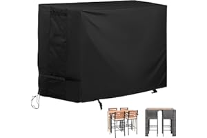 Starcrew Patio High Top Table and Chairs Cover, Outdoor Bar Height Patio Dining Set Cover for 5-Piece Wicker Bar Dining Set, Outdoor Bar Set Cover Set for 4 Person-Patio Table and Chairs Set