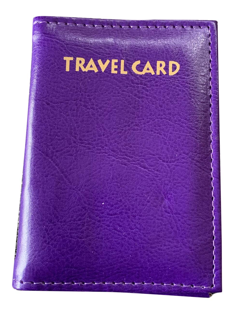 Lorenz Leather Effect Grained PU Travel Id Pass Card Holder with Rear Id Window - Purple