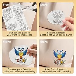 DOODLREAM 22Pcs Owl Embroidery Pattern