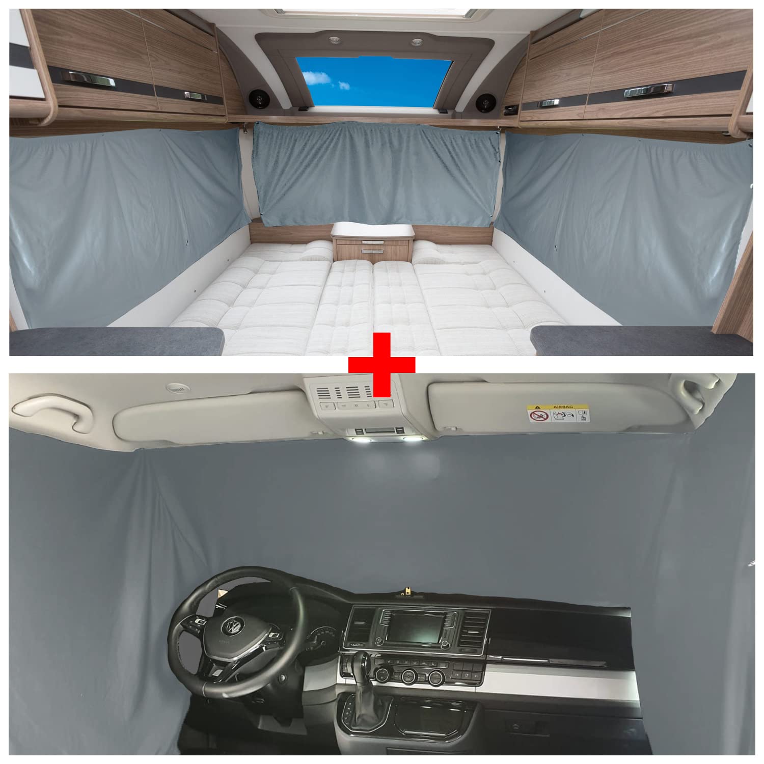 BREMER SITZBEZÜGE Blackout Curtain Set Compatible with Peugeot Traveller from 2016 Sun Protection Camping Camper Accessories Complete Set Curtains Curtain Opaque Accessories