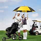 ZOMAKE Golf Umbrella 62in Windproof Double Canopy Yellow Black view 7
