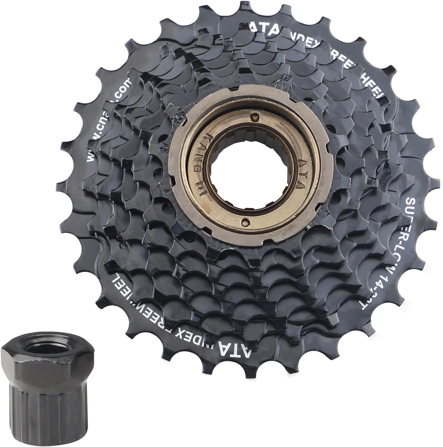ZUKKA Bike Freewheel, 7-Speed Bicycle Cassette 14-28T Gears Sprocket for Teeth Sprocket for Mountain Bikes Road Bikes Folding Bikes MTB Bicycle Part Black