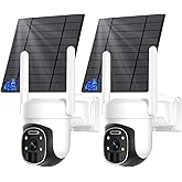 HUEVUE 4G LTE Cellular Security Camera Outdoor, 2K No WiFi Solar Camera Outdoor Wireless Color Night Vision, Cellular Cameras for Security 360° Viewing, PIR Motion Sensor for Farm/RV Update
